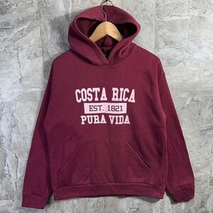 Costa Rica pura vida burgundy hoodie Woman's Size L #costarica #burgundy